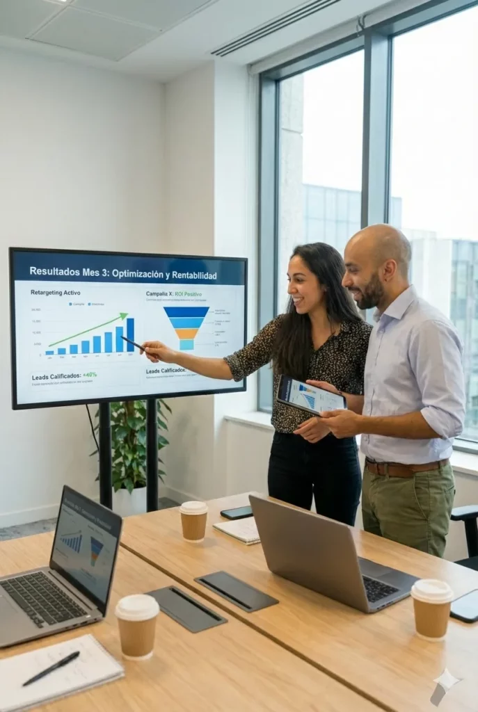 Texto Alt: "Equipo de agencia de automatización celebrando resultados rentables y sistemas autónomos."